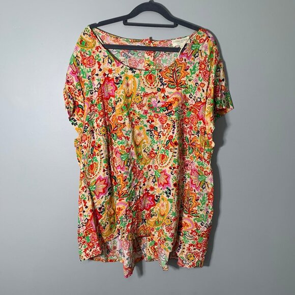 NEW Cynthia Rowley floral lightweight full button back detail flowy shirt top - Picture 1 of 10